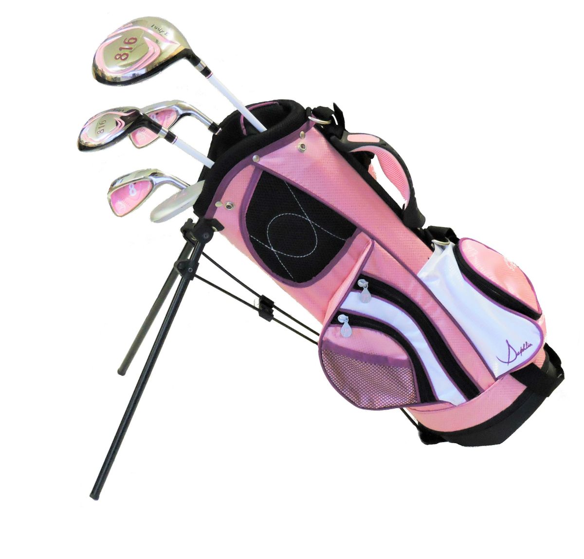 Sephlin - Lady E Girls Pink Right Hand 5 Pieces Golf Clubs Set & Golf Bag  Ages 2-5 Girls